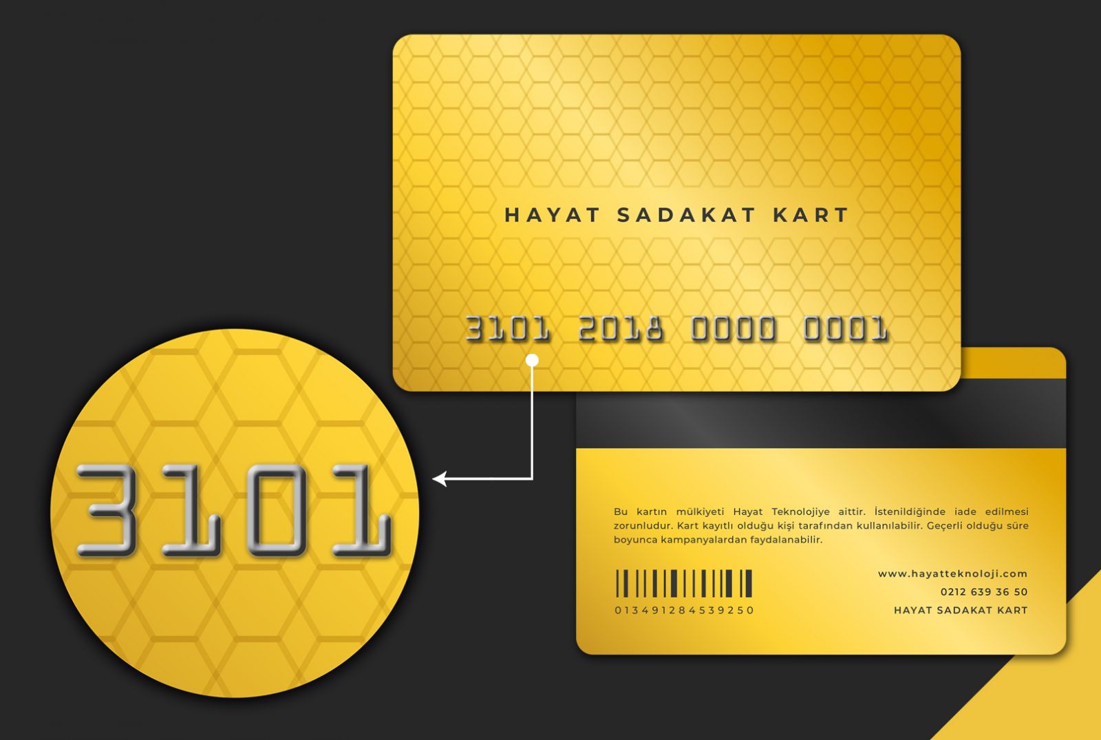 Emboss kart baskı örneği